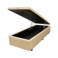 Cama Box Baú Castor Solteiro Linho Bege 120x203x35cm - 1