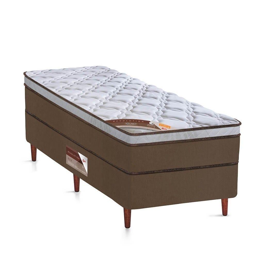 Cama Box + Colchão Castor Solteiro Innovation One Face Pocket 120x203x54cm - 1