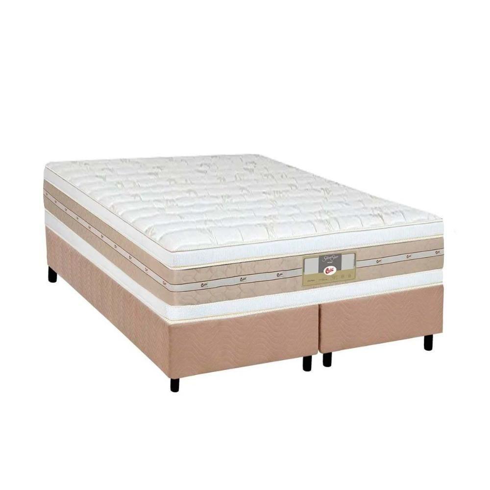 Conjunto Box King: Colchão Molas Castor Pocket Silver Star Air Double + Base Crc Suede Clean(193x203) - 1