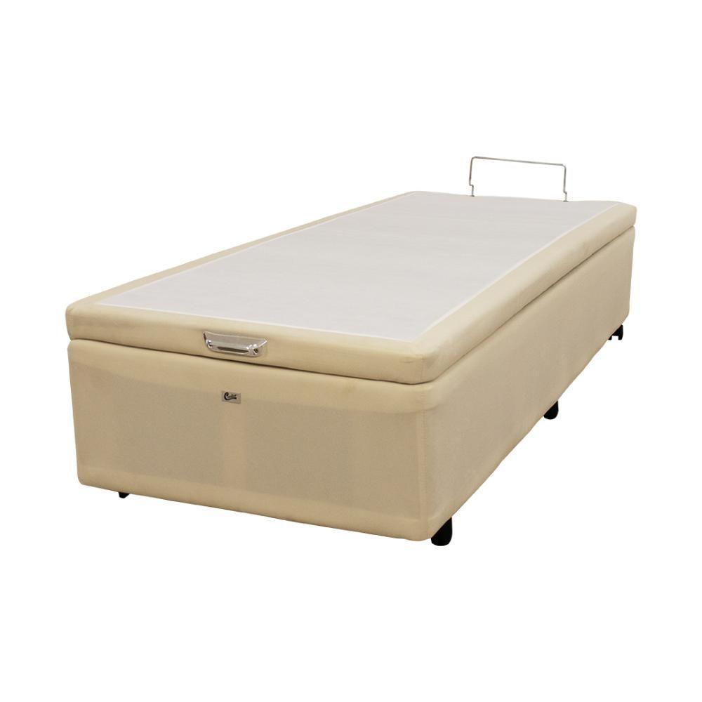 Cama Box Baú Castor Solteiro Vellus Bege 120x203x35cm - 4
