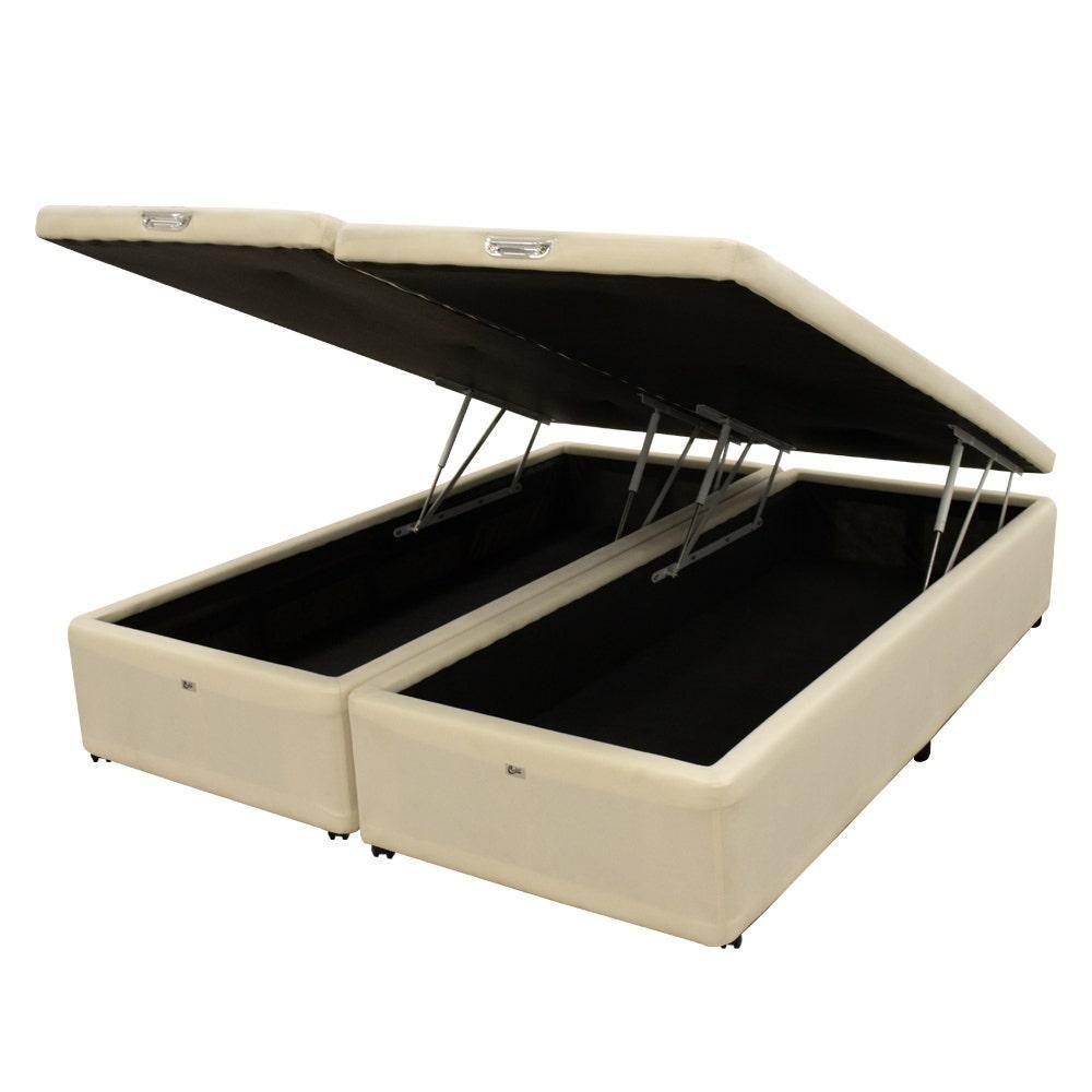 Cama Box Baú Castor King Vellus Bege 193x203x35cm - 1