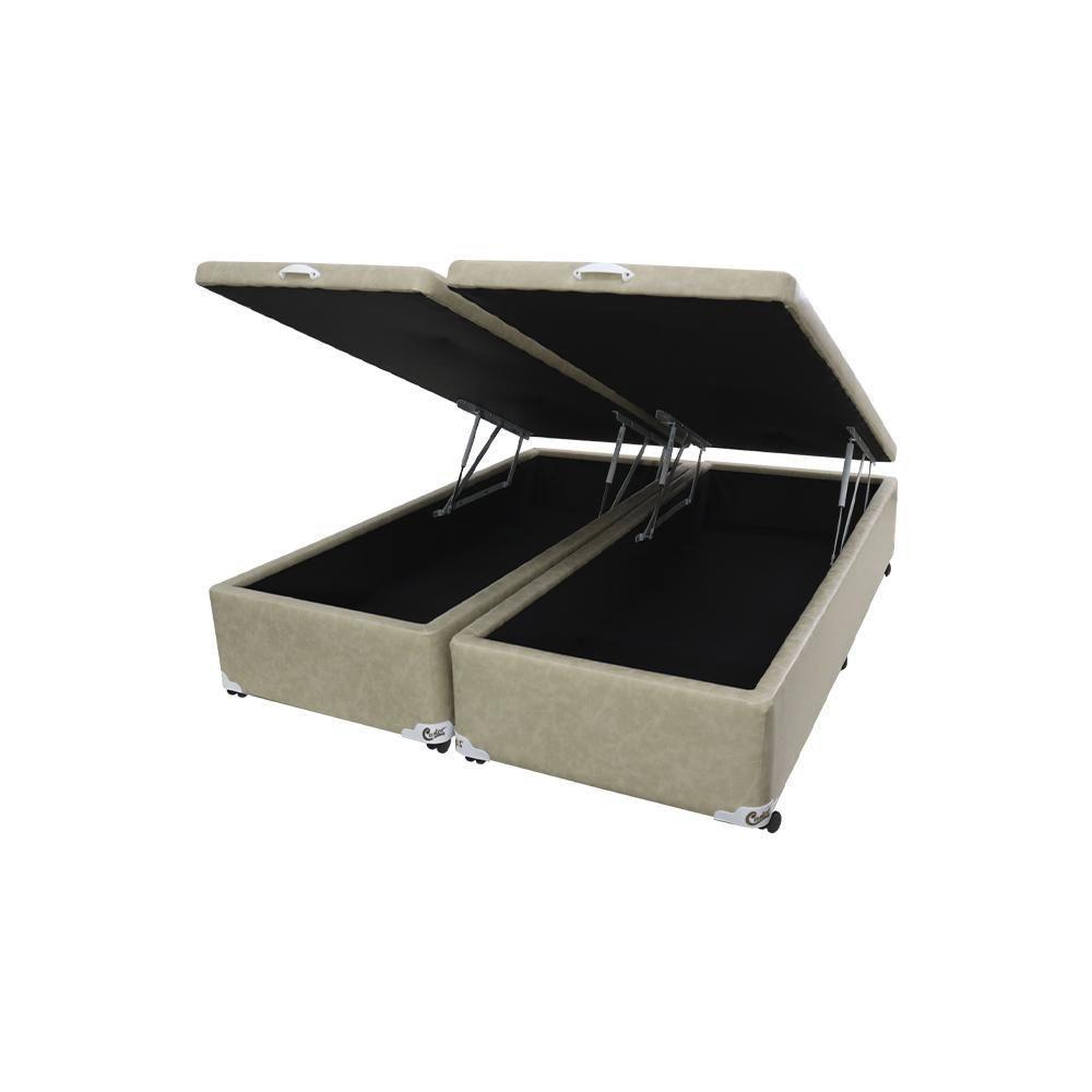Cama Box Baú Castor Queen Premium Kansas Bege 158x198x35cm - 1