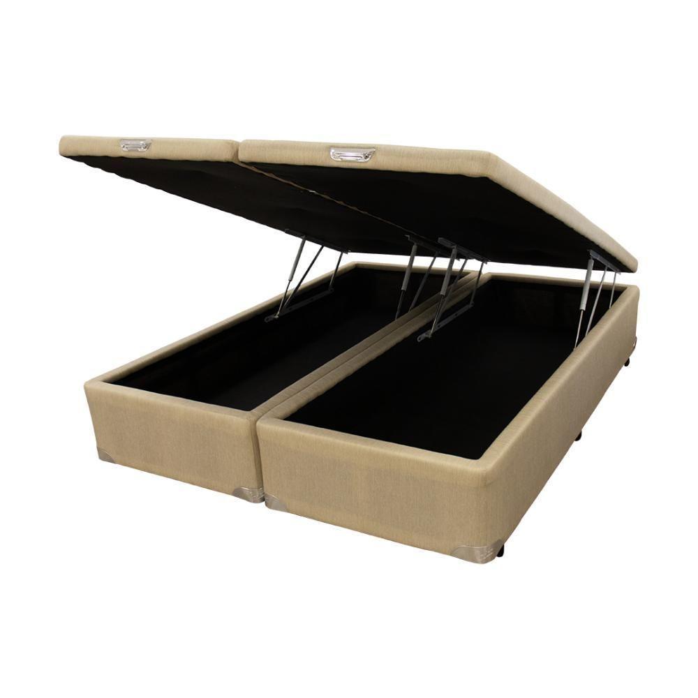 Cama Box Baú Castor Queen Linho Bege 158x198x35cm - 1