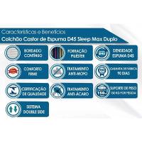 Cama Box Solteiro: Colchão Espuma D45 Castor Sleep Max + Base Crc Courano White(88x188) - 5