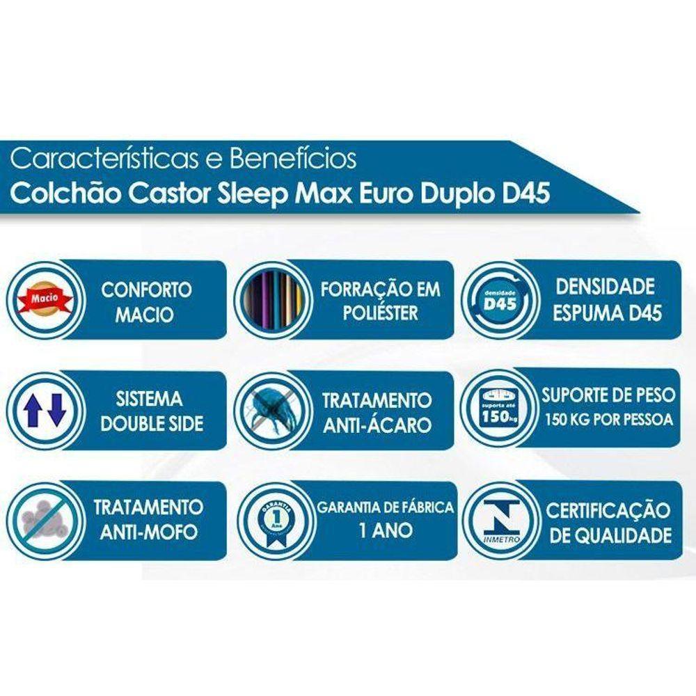 Colchão Solteiro Espuma D45 Sleep Max Euro Pillow (88x188x25) - Castor - 5
