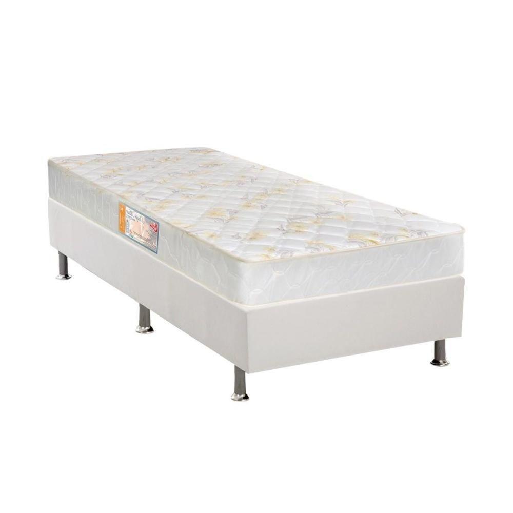 Cama Box Com Auxiliar Solteiro Colchão Anatômico Castor Sleep Firme + Base Crc Courano White(88x188) - 1