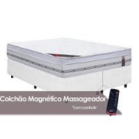 Cama Box King: Colchão C-vibro Massagem Castor Pocket Gold Star Niponpedic Magnético + Base Crc Courano White(193x203) - 1