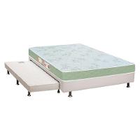 Cama Box Casal Colchão Espuma D33 Castor Sleep Max + Base Crc Courano White(138x188) - 1