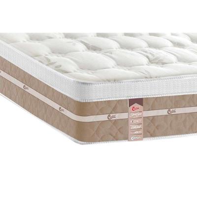 Conjunto Box Baú Solteiro Colchão Espuma Castor Molas Ensacadas Silver Star Air + Base Crc Suede Clean (88x188)