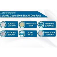 Conjunto Box King: Colchão Molas Castor Ensacadas Silver Star Air + Base Crc Suede Clean (193x203)