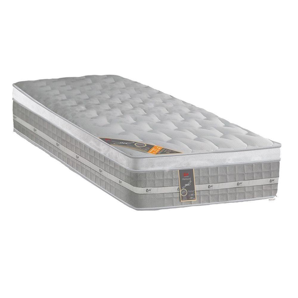 Colchão Solteiro Espuma Visco Gel Molas Ensacadas Pocket Premium Euro Pillow (88x188x32) - Castor - 1