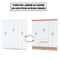 Guarda Roupa Solteiro Ideal Plus 6 Portas Branco Camarim Flex Vr