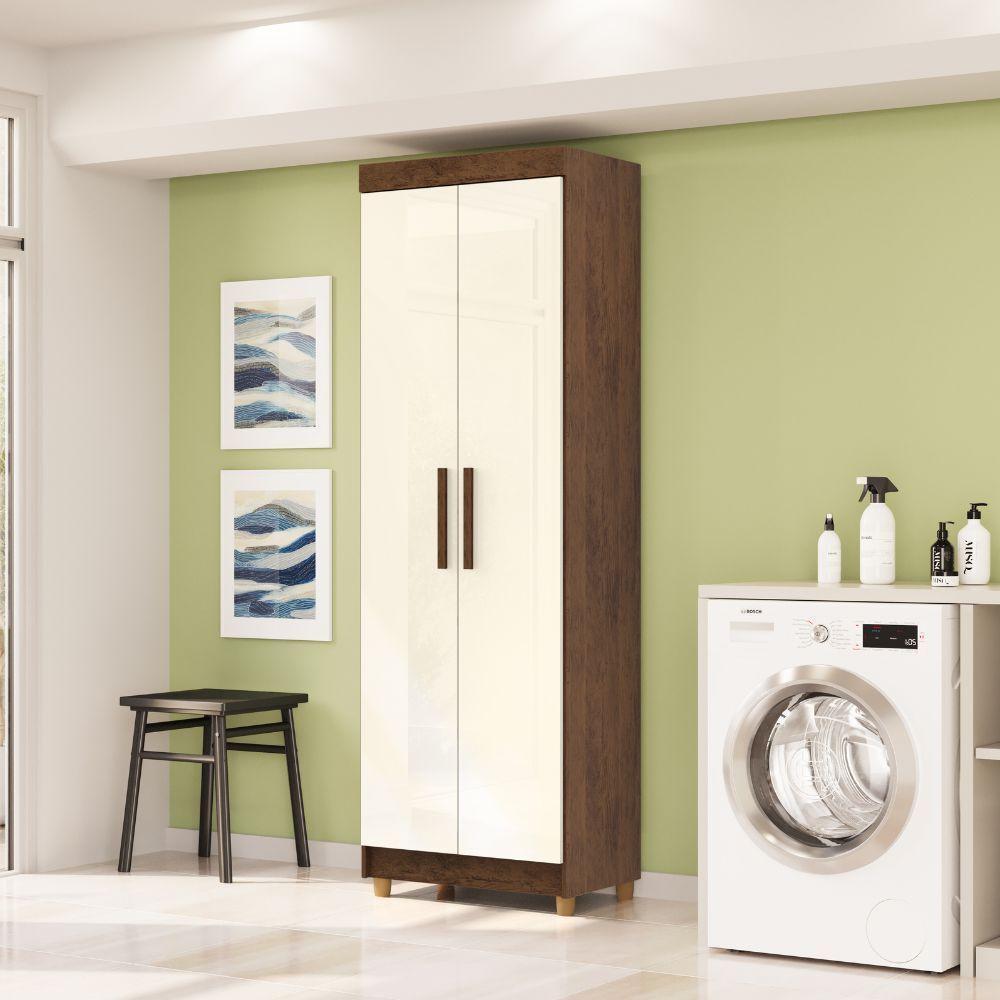 Armário Multiuso Line 2 Portas Imbuia Champanhe Vr - 2