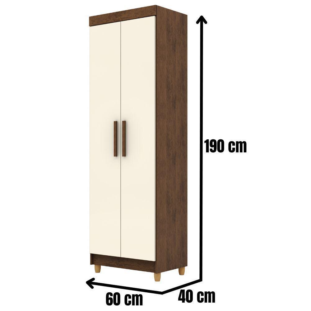 Armário Multiuso Line 2 Portas Imbuia Champanhe Vr - 5