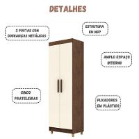 Armário Multiuso Line 2 Portas Imbuia Champanhe Vr
