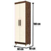 Armário Multiuso Line 2 Portas Imbuia Champanhe Vr - 5