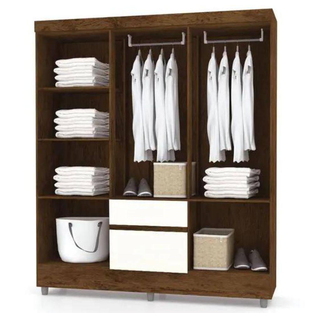 Guarda Roupa Solteiro Ideal Plus 6 Portas Imbuia Champanhe Vr - 3