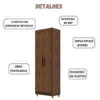 Armário Multiuso Line 2 Portas Imbuia Rústico Vr