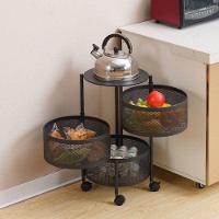 Fruteira Com Rodinhas Suporte Móvel 3 Andares Preto - 3