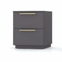 Mesa De Cabeceira 2 Gavetas Dubai Cor Alasca - Vila Rica - 1