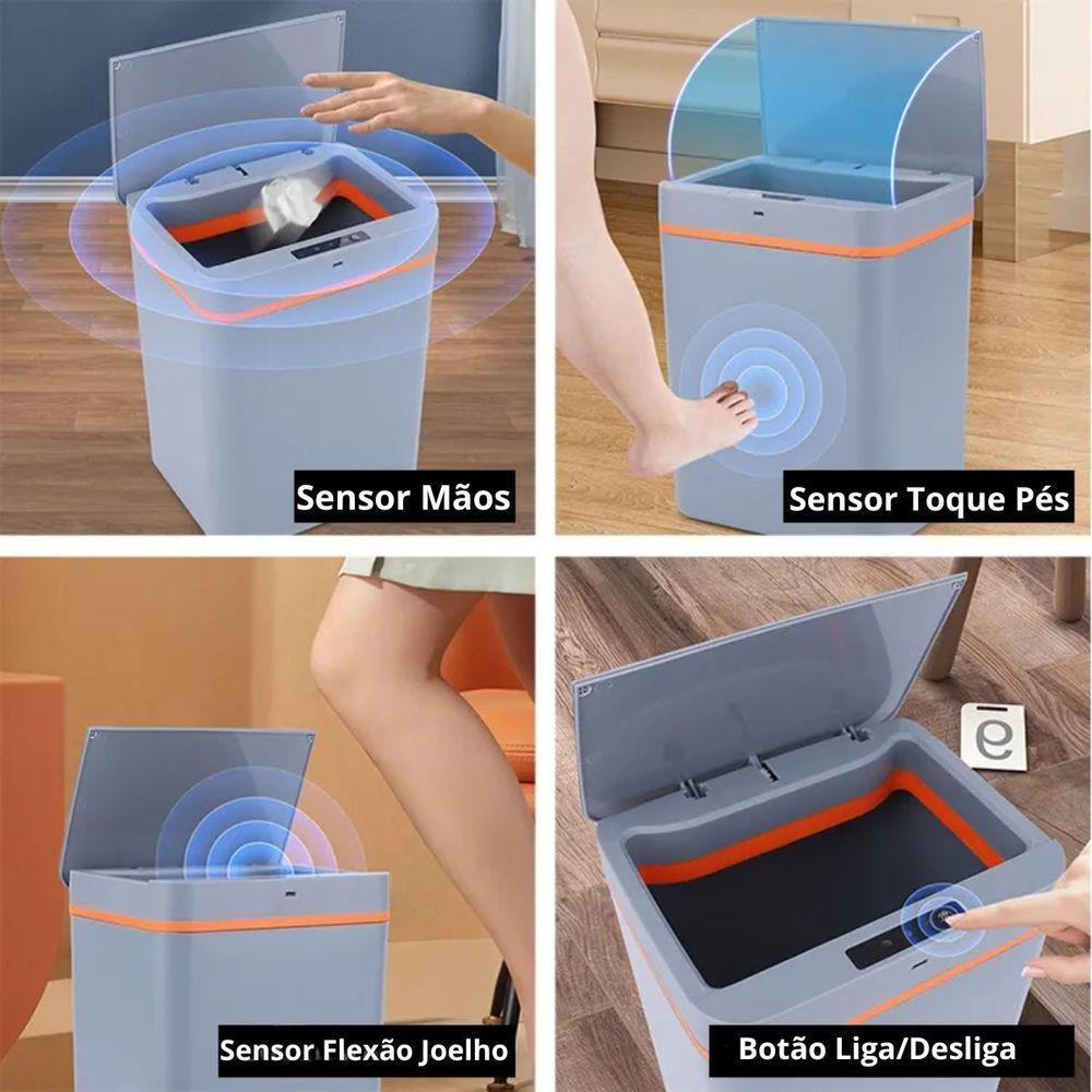 Lixeira Inteligente Recarregável 12 Litros Automática E Higiênica - 2