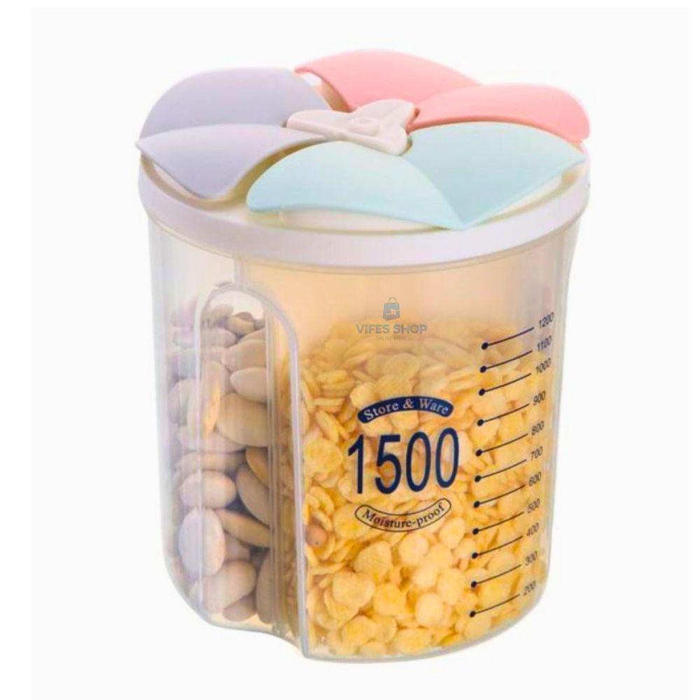 Pote Plástico De Armazenamento Com 3 Divisórias 1,5 Litros - 1