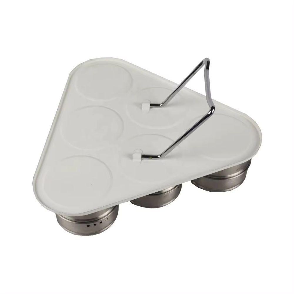 Porta Temperos Condimentos Magnético Inox 6 Potes Imantado - 8