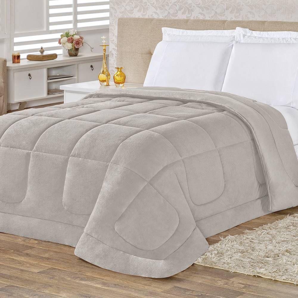 Coberdrom 100% Algodão Malha Com Manta Microfibra Queen 01 Peça - Cinza - 4