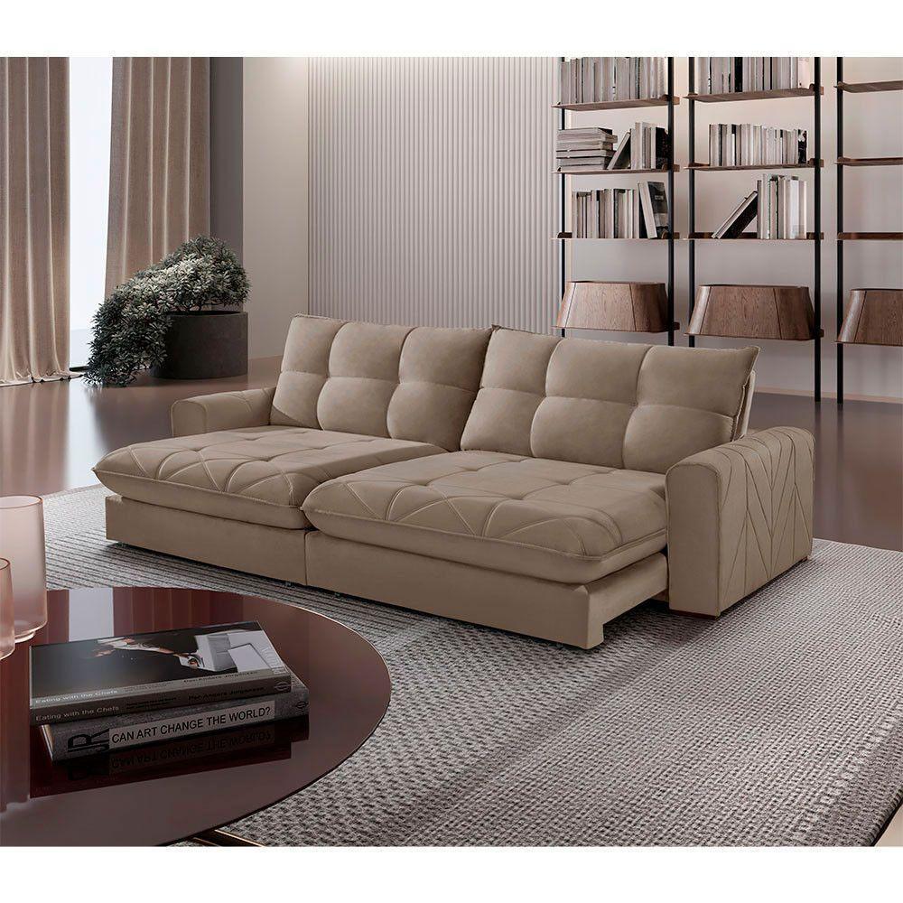 Sofá Firenze Veludo 02 Módulos De 90cm B25cm B002 Veludo Capuccino - 1