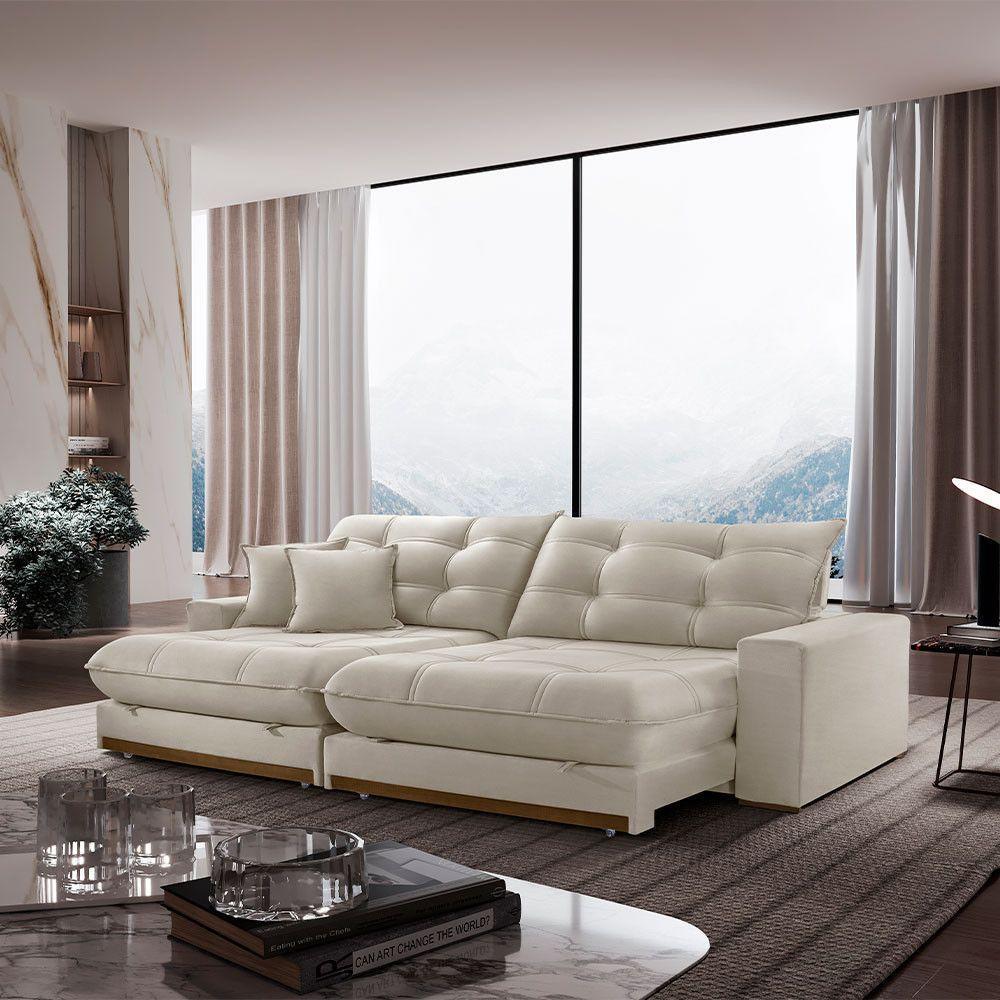 Sofá Duque Dois Módulos De 80cm B25cm A302 Linho Branco - 1