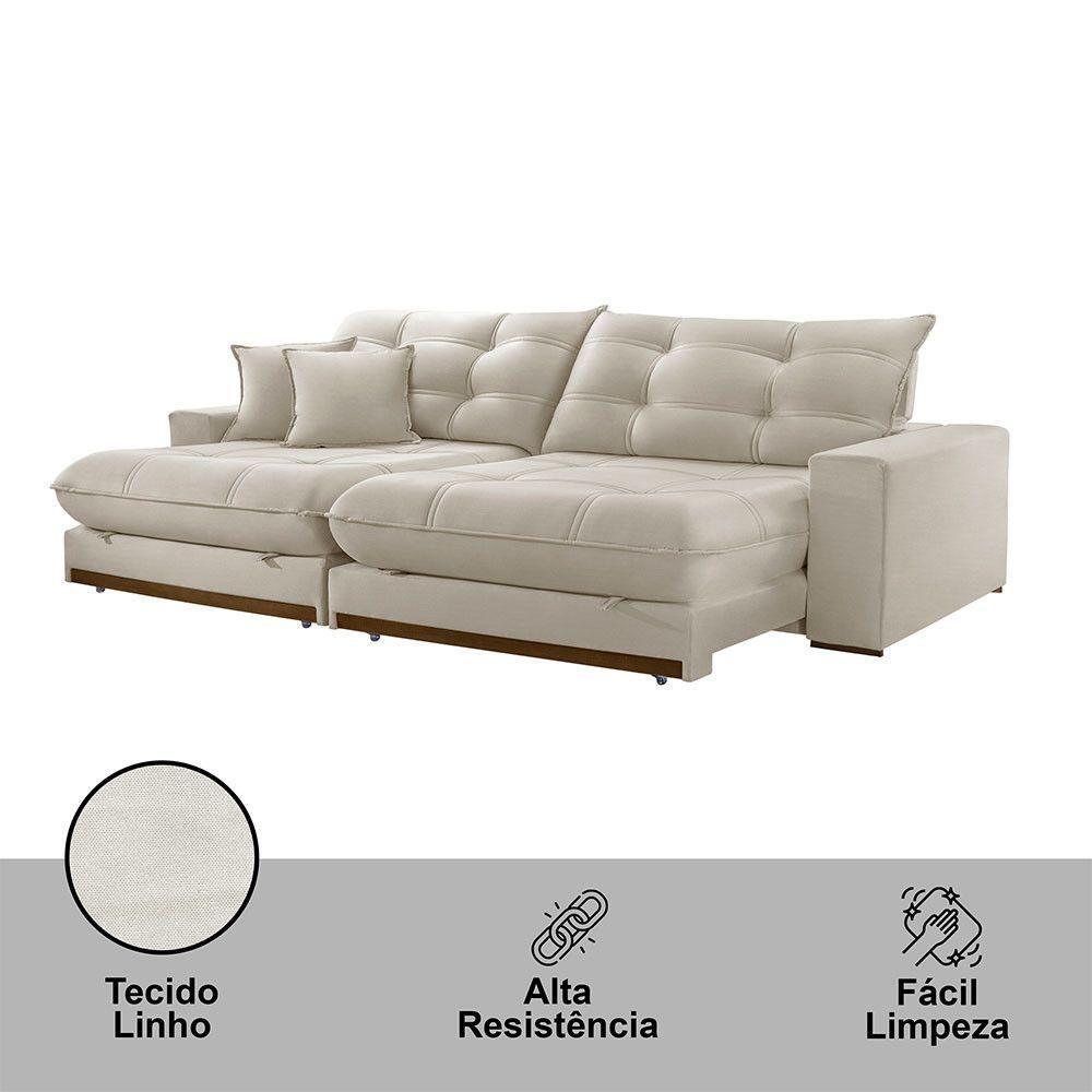 Sofá Duque Dois Módulos De 80cm B25cm A302 Linho Branco - 3