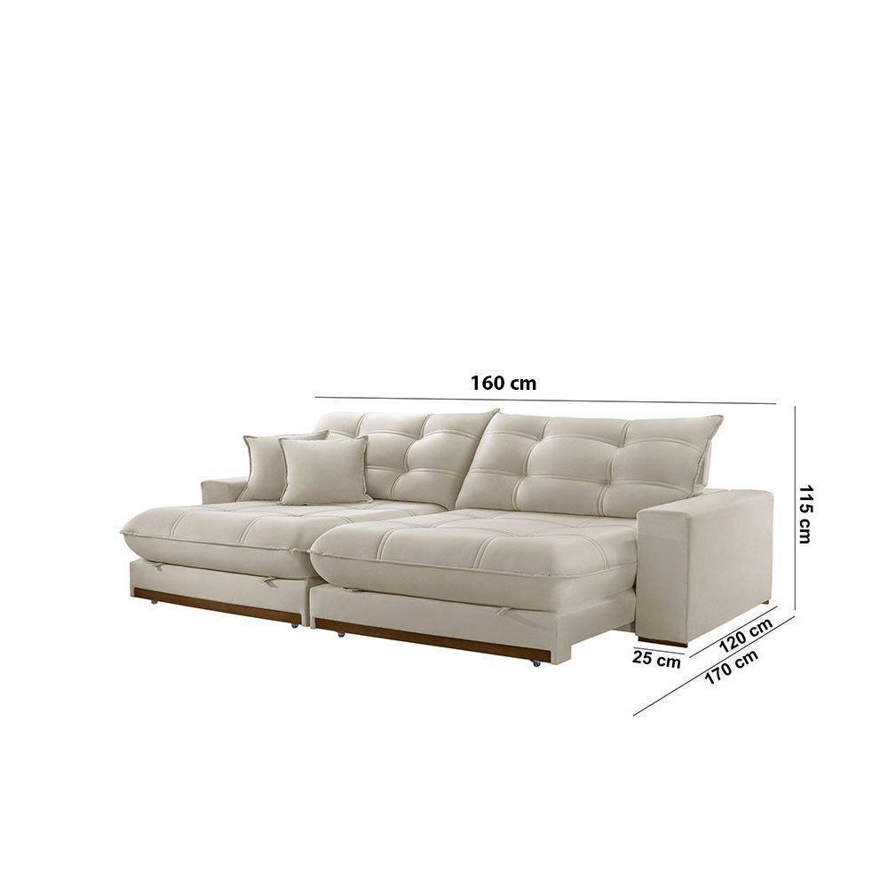 Sofá Duque Dois Módulos De 80cm B25cm A302 Linho Branco - 5