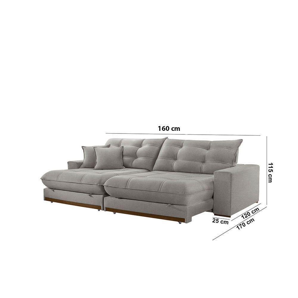 Sofá Duque Dois Módulos De 80cm B25cm A230 Linho Cinza - 4
