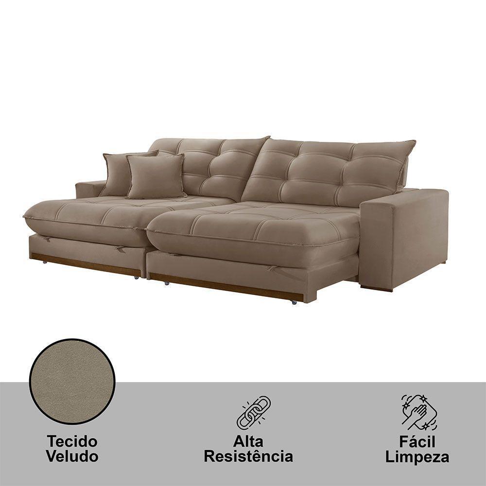 Sofá Duque Dois Módulos De 120cm B25cm B002 Veludo Capuccino - 7