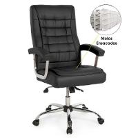 Cadeira De Escritório Giratória Presidente Premium Com Molas Ensacadas - Preto - 2