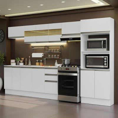 Armário De Cozinha Completa 100% MDF 310 Cm Smart 02 Xa Branco