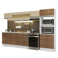 Armário De Cozinha Completa 100% MDF 310 Cm Smart 02 Xa Branco/Rustic/Crema - 2