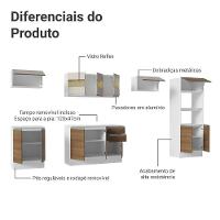 Armário De Cozinha Completa 100% MDF 310 Cm Smart 02 Xa Branco/Rustic/Crema - 5