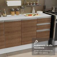Armário De Cozinha Completa 100% MDF 310 Cm Smart 02 Xa Branco/Rustic/Crema - 8