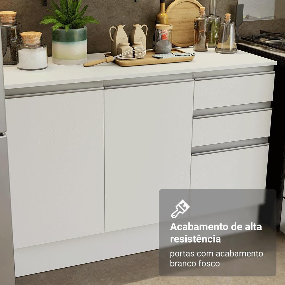 Armário De Cozinha Completa 100% MDF 310 Cm Smart 01 Xa Branco - 8