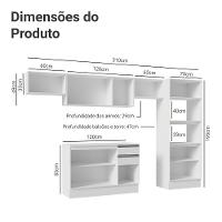 Armário De Cozinha Completa 100% MDF 310 Cm Smart 01 Xa Branco - 3