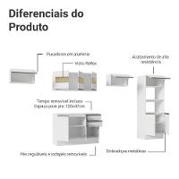 Armário De Cozinha Completa 100% MDF 310 Cm Smart 01 Xa Branco
