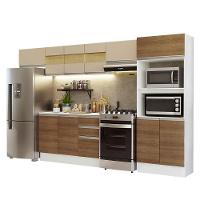 Armário De Cozinha Completa 100% MDF 310 Cm Smart 01 Xa Branco/Rustic/Crema - 2
