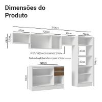 Armário De Cozinha Completa 100% MDF 310 Cm Smart 01 Xa Branco/Rustic/Crema - 5