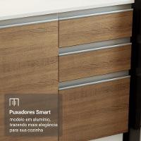 Armário De Cozinha Completa 100% MDF 310 Cm Smart 01 Xa Branco/Rustic/Crema - 6