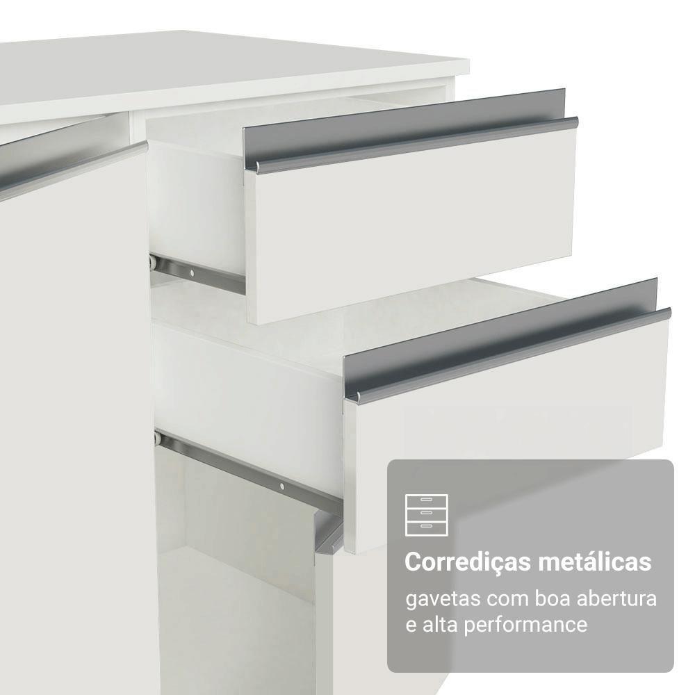 Armário De Cozinha Completa 100% MDF 310 Cm Smart 02 Branco - 7