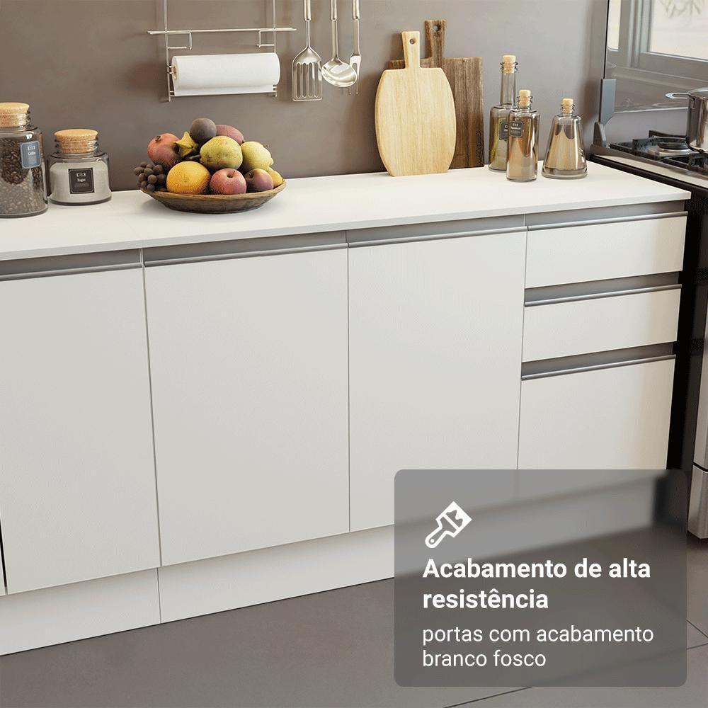 Armário De Cozinha Completa 100% MDF 310 Cm Smart 02 Branco - 8