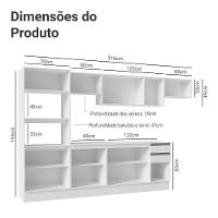 Armário De Cozinha Completa 100% MDF 310 Cm Smart 02 Branco - 3
