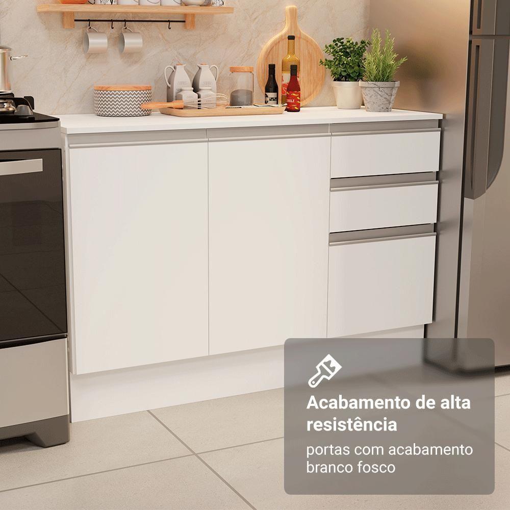 Armário De Cozinha Completa 100% MDF 310 Cm Smart 01 Branco - 8
