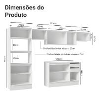 Armário De Cozinha Completa 100% MDF 310 Cm Smart 01 Branco - 3